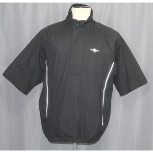 DryJoys FootJoy Golf Black 1/4 Zip Pullover S/S Jacket Windbreaker Men's Size Lg